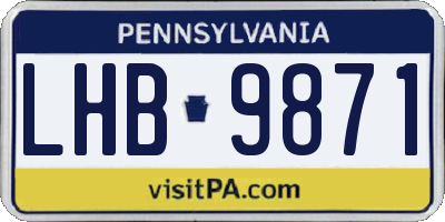 PA license plate LHB9871