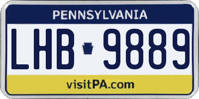 PA license plate LHB9889