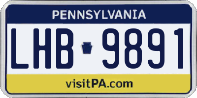 PA license plate LHB9891