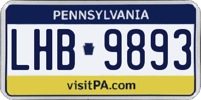 PA license plate LHB9893