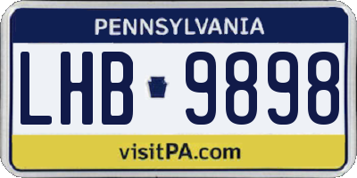 PA license plate LHB9898