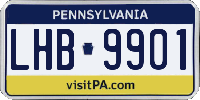 PA license plate LHB9901