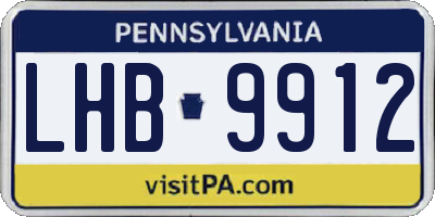PA license plate LHB9912