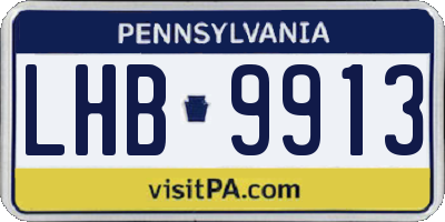 PA license plate LHB9913