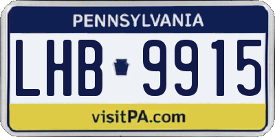 PA license plate LHB9915