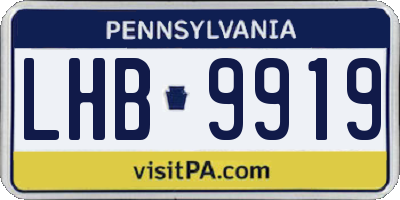 PA license plate LHB9919