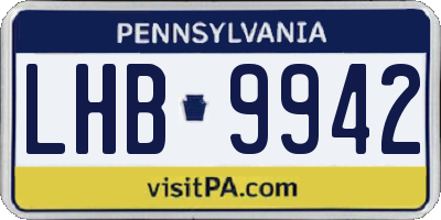 PA license plate LHB9942