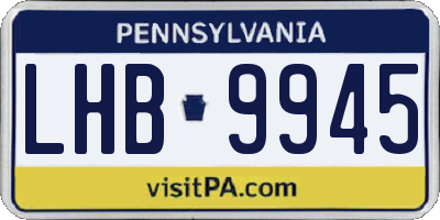PA license plate LHB9945