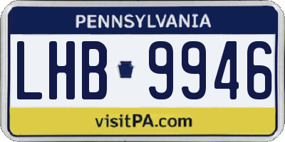 PA license plate LHB9946