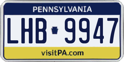 PA license plate LHB9947