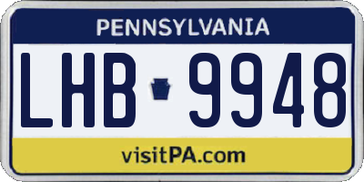 PA license plate LHB9948