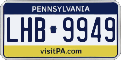 PA license plate LHB9949