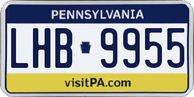 PA license plate LHB9955