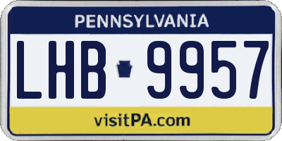 PA license plate LHB9957