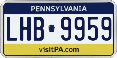PA license plate LHB9959