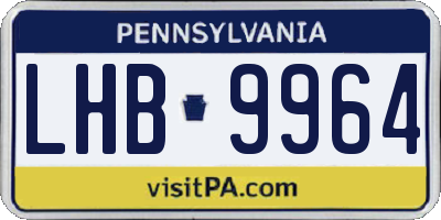 PA license plate LHB9964
