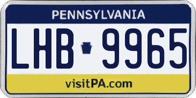 PA license plate LHB9965