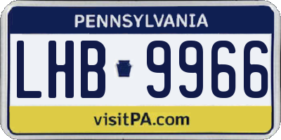 PA license plate LHB9966