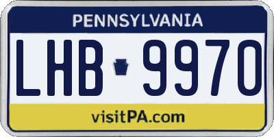 PA license plate LHB9970