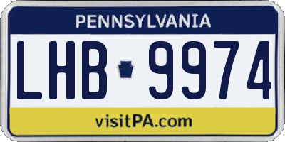 PA license plate LHB9974