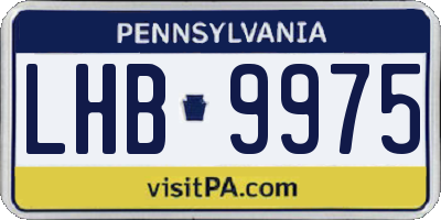 PA license plate LHB9975