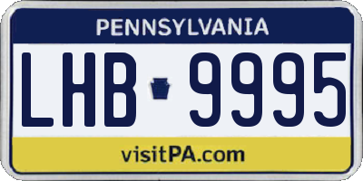 PA license plate LHB9995