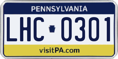 PA license plate LHC0301
