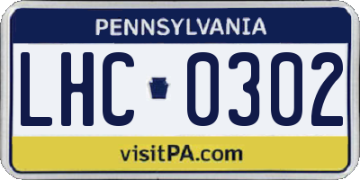 PA license plate LHC0302