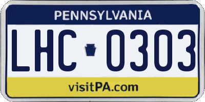 PA license plate LHC0303