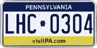 PA license plate LHC0304