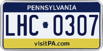PA license plate LHC0307
