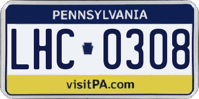 PA license plate LHC0308