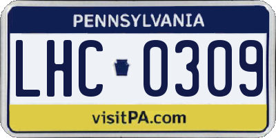 PA license plate LHC0309