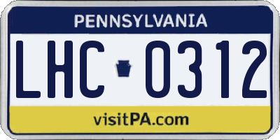 PA license plate LHC0312