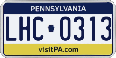 PA license plate LHC0313