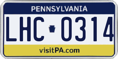 PA license plate LHC0314