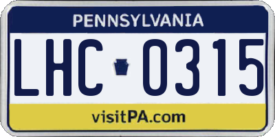 PA license plate LHC0315