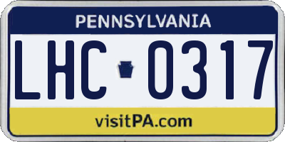 PA license plate LHC0317