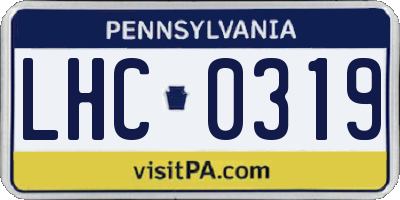 PA license plate LHC0319