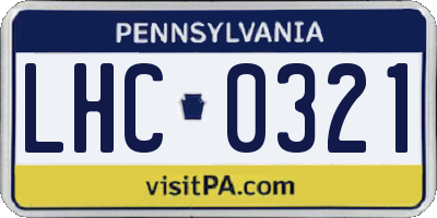 PA license plate LHC0321