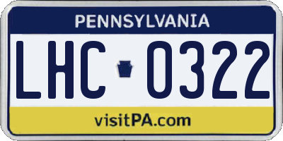 PA license plate LHC0322