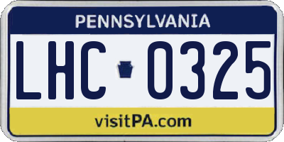 PA license plate LHC0325