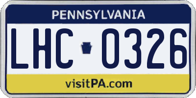 PA license plate LHC0326