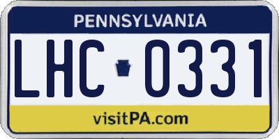 PA license plate LHC0331