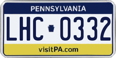 PA license plate LHC0332