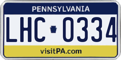 PA license plate LHC0334