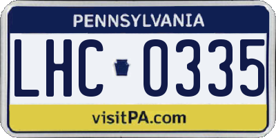 PA license plate LHC0335