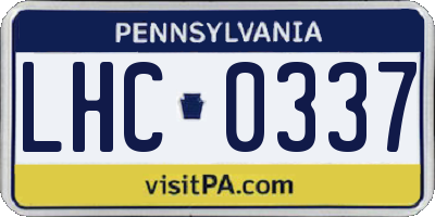 PA license plate LHC0337