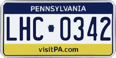 PA license plate LHC0342