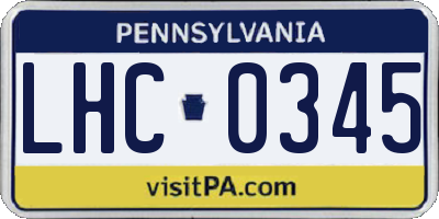 PA license plate LHC0345